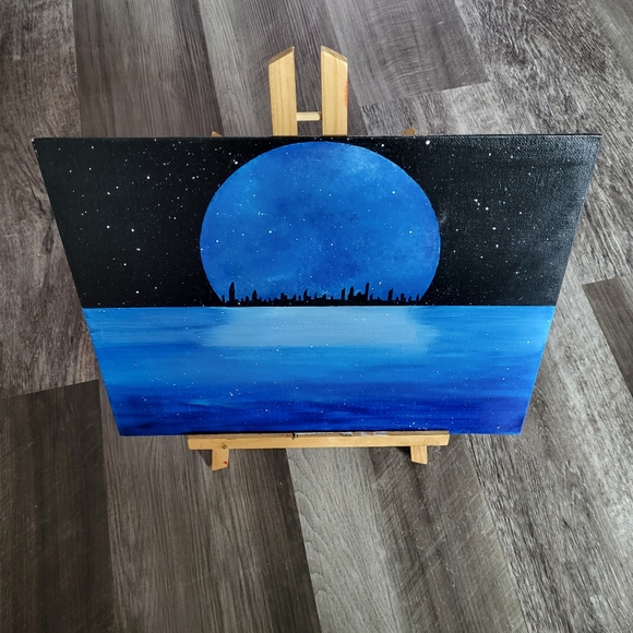 "The Cityscape Illuminated Beneath a Full Blue Moon" by Artistic Ashara - Picture 4 of 5